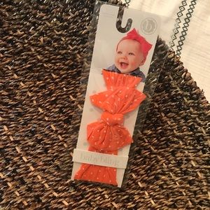 Baby Bling Apricot Dots Bow